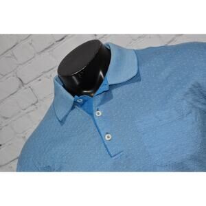 St. Croix Golf Polo Shirt Mens Size Large Performance Blue Geometric